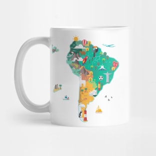 Cartoon Map of South America Mug